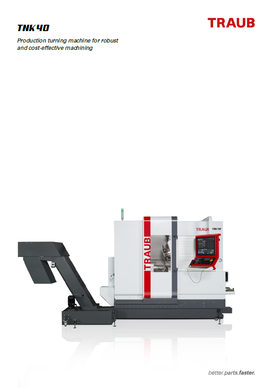 Picture of the the TRAUB TNK40 compact product brochure